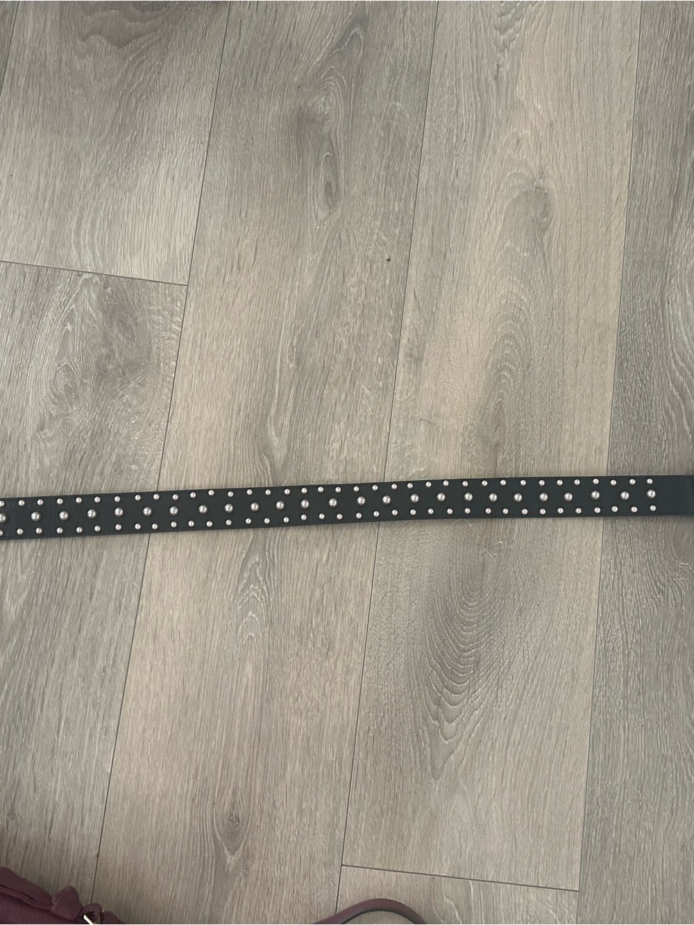 Vintage Women's Black Belt with pearl accents